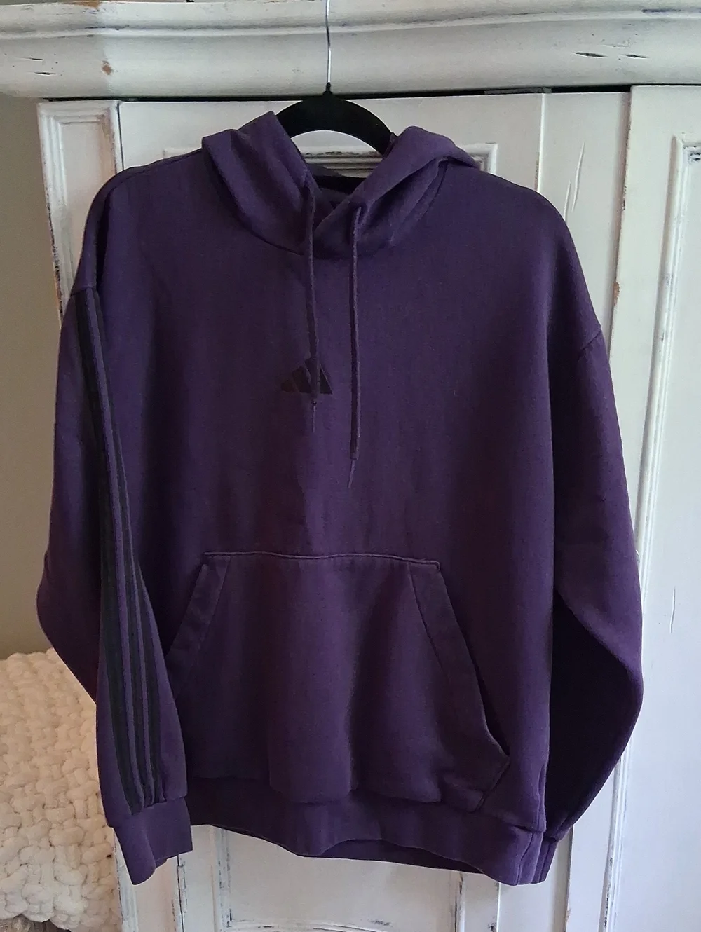adidas Men's Dark Purple Pullover Hoodie